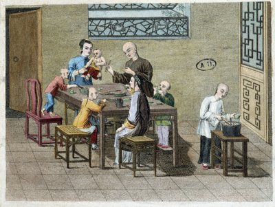 Pasto familiare in Cina nel XIX secolo da Unknown artist