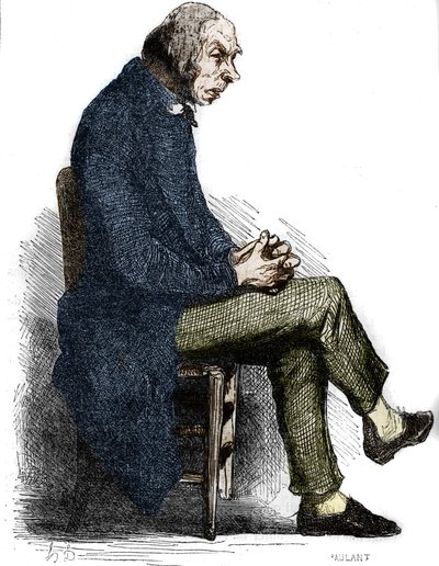 Padre Goriot. Incisione metà XIX secolo. Illustrazione per 