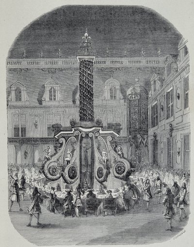 Festa di Luigi XIV (festa nel cortile di marmo a Versailles) da Unknown artist