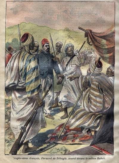 Ferdinand de Behagle (1857-1899) prigioniero di Rabah e poi impiccato dal sultano 1899 - incisione in “Le-Pelerin” del 1899 da Unknown artist