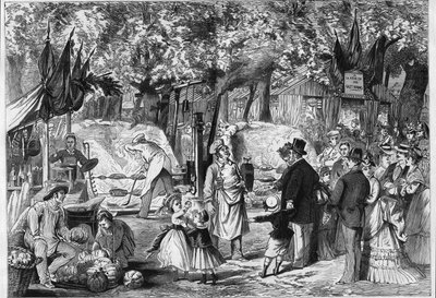 Festa delle Loges: una rosticceria allestita nella foresta di Saint Germain vicino a Parigi da Unknown artist