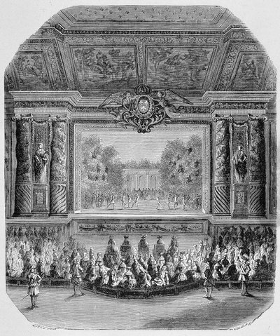 Festa di Luigi XIV, del Duca di Saint Aignan (Commedia in musica, rappresentata nel parco di Versailles) Incisione da Unknown artist