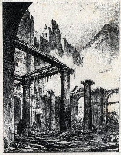 Incendio del Teatro Italiano a Parigi nel 1838 da Unknown artist