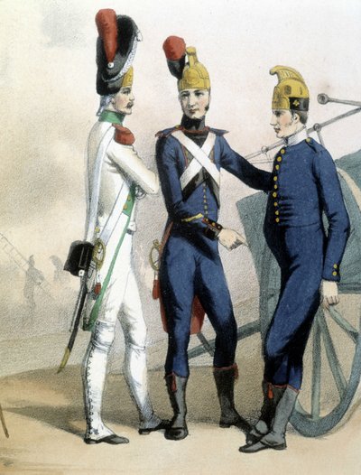 Vigili del fuoco in uniforme - ca. 1850 da Unknown artist