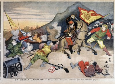 Prima guerra sino-giapponese - Guerra sino-giapponese: presa di una bandiera cinese da parte di un ufficiale giapponese - in 