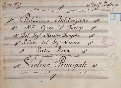 Prima pagina della partitura per violino, Il furioso all