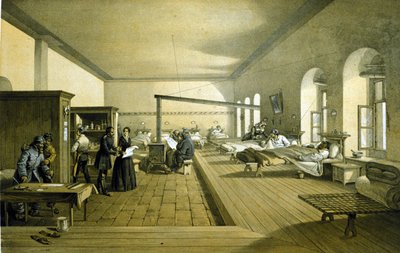 Florence Nightingale (1820 - 1910) in un ospedale a Scutari in Turchia intorno al 1855 da Unknown artist