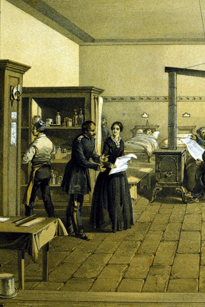 Florence Nightingale (1820 - 1910) in un ospedale a Scutari in Turchia circa 1855 - (dettaglio) da Unknown artist
