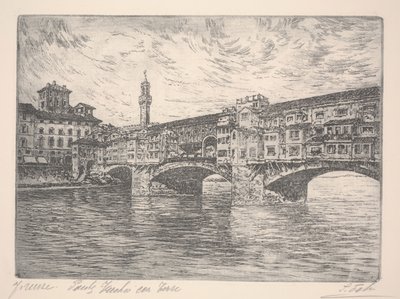 Firenze, Ponte Vecchio con Torre da Unknown artist