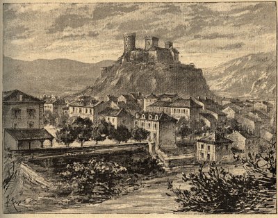 Foix - Ariège - Occitania - incisione in 