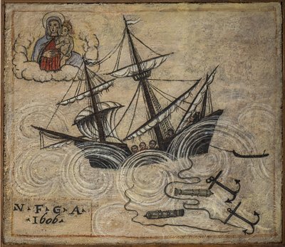 Ex voto marinaio, offerta popolare come pegno di devozione e gratitudine del marinaio sopravvissuto ai pericoli del mare proveniente dalla Chiesa della Beata Vergine dell