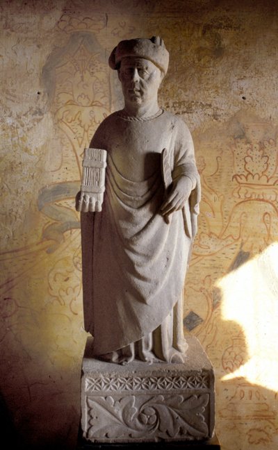 Francesco Petrarca (1304 - 1374), poeta italiano. Statua del XIV secolo. Casa di Petrarca ad Arquà vicino a Padova. da Unknown artist