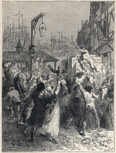 Rivoluzione francese: trionfo di Honoré Gabriel Riqueti, Conte di Mirabeau (1749-1791) entrato nella città di Marsiglia nel 1789. Incisione del 1889. Collezione privata da Unknown artist