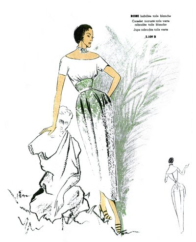 Moda francese, abito ricamato. da Unknown artist