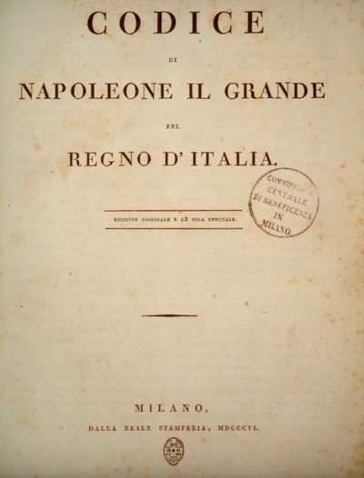 Frontespizio del Codice di Napoleone. 1806 da Unknown artist