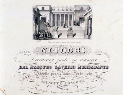 Frontespizio di Nitocri, opera di Mercadante da Unknown artist