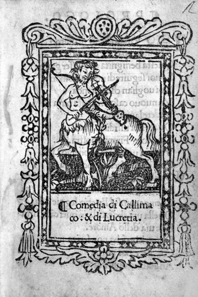 Frontespizio della commedia "La Mandragola" di Niccolò Machiavelli da Unknown artist
