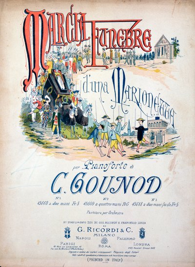 Frontespizio della Marcia Funebre di una Marionetta di Charles Gounod da Unknown artist