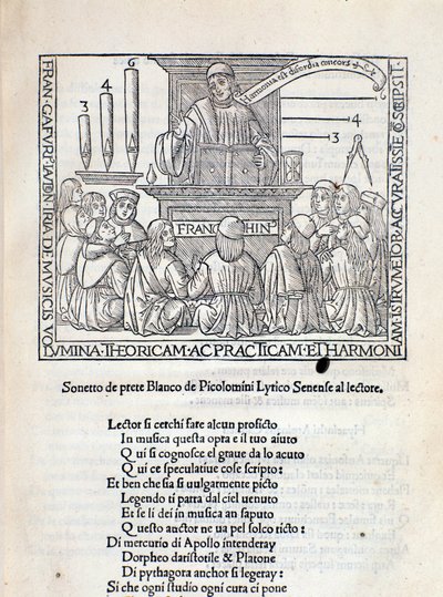 Frontespizio del trattato Angelicum ac divinicum opus musicae di Franchino Gaffurio da Unknown artist