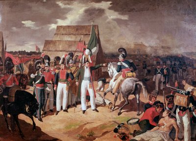 Generale Antonio Lopez de Santa Anna (1794-1876) militare e politico messicano durante la battaglia contro gli spagnoli a Tampico da Unknown artist