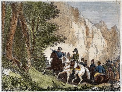 Generale Bonaparte (Napoleone I) e Pascal (Pasquale) Paoli (1725 - 1807), patriota corso. Incisione del XIX secolo da Unknown artist