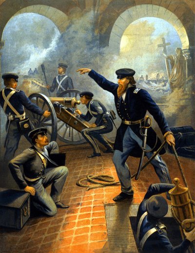 Generale Grant durante la capitolazione di Città del Messico (Guerra del Messico: 1845 - 1848) (incisione tra 1860-1870) da Unknown artist