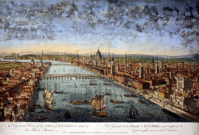 Veduta generale della città di Londra che include la parte più vicina del Tamigi. 1800 da Unknown artist