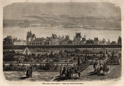 Vista generale del palazzo e dei giardini di Fontainebleau da Unknown artist