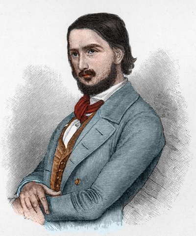 Georg Friedrich Rudolph Theodor Herwegh (1817-1875) poeta tedesco, rivoluzionario e traduttore. da Unknown artist