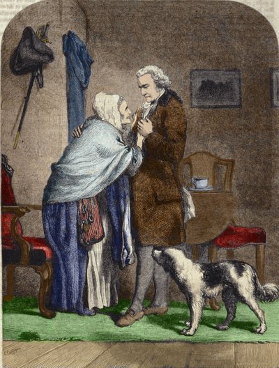 George Washington (1732-1799), eletto presidente degli Stati Uniti, saluta sua madre prima di partire da Unknown artist