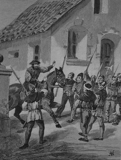Guerra dei contadini tedeschi (1524-1526): Feuerbacher e i contadini ribelli, Matern Feuerbacher era un leader dei contadini nella Guerra dei Contadini da Unknown artist