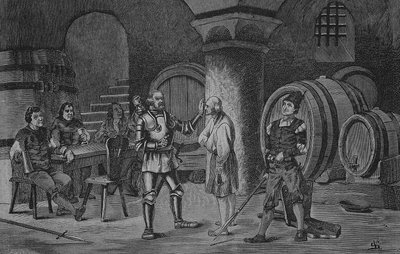 Guerra dei contadini tedeschi (1524-1526): Goetz von Berlichingen nel monastero di Amorbach da Unknown artist