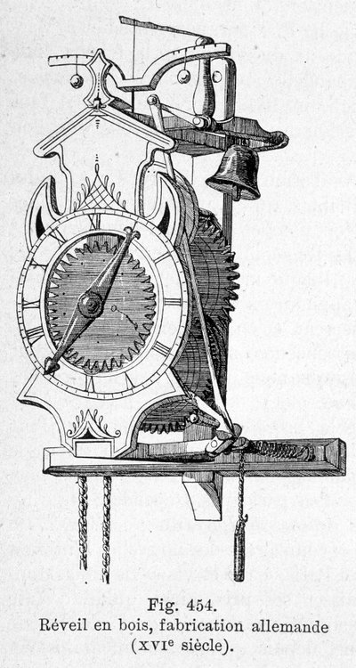 Sveglia in legno di fabbricazione tedesca da Unknown artist