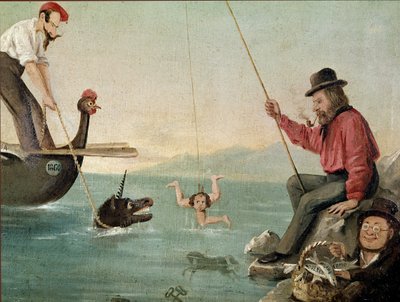 Giuseppe Garibaldi pesca la Trinacria. Quadro satirico, Giuseppe Garibaldi pesca la Trinacria da Unknown Artist