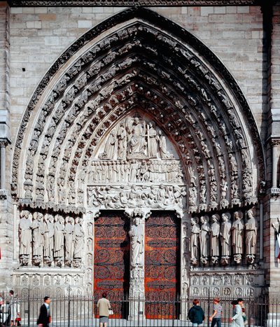 Arte gotica: portale centrale della Cattedrale di Notre Dame de Paris da Unknown artist