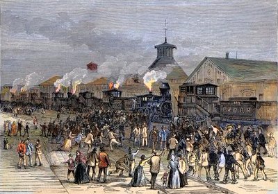 Grande sciopero ferroviario del 1877, Blocco dei motori a Martinsburg, West Virginia da Unknown artist