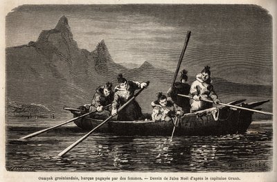 Umyak della Groenlandia, tipo di barca operata da donne da Unknown artist