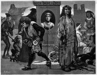 Gringoire, Quasimodo, La Esmeralda, La Sachette e Phoebus. Personaggi principali nel pezzo teatrale 