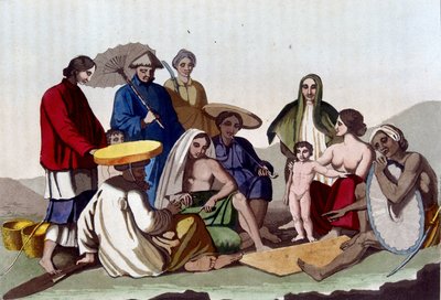Gruppo di cinesi. Bibliothèque des arts décoratifs de Paris Le costume ancien et moderne da Unknown artist
