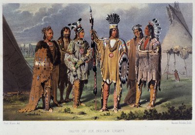 Gruppo di sei capi indiani - in "Wandering of an artist among the indians of north america" di Paul Kane, Longmans & Roberts, Londra da Unknown artist