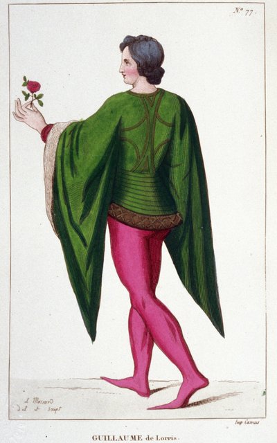 Guillaume de Lorris, poeta francese (ca. 1200-ca. 1240) da Unknown artist