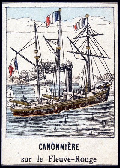 Cannone sul Fiume Rosso, fine XIX secolo da Unknown artist