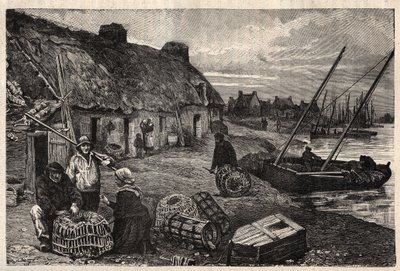 Abitazioni dei pescatori a Concarneau - Finistère - Bretagna - incisione in "PATRIE - DESCRIPTION PICTURESQUE DE LA FRANCE EN 6 VOLUMES" di Lucien Huard - fine XIX secolo da Unknown artist