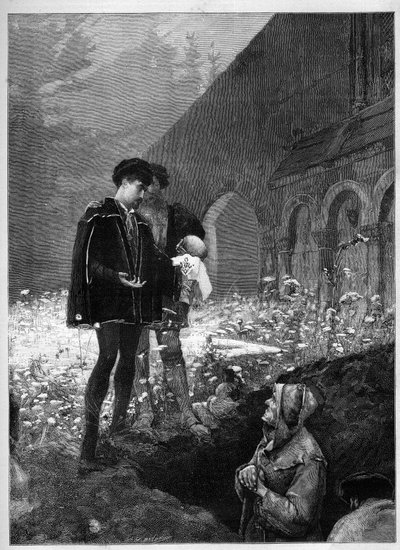 Amleto nel cimitero dopo l