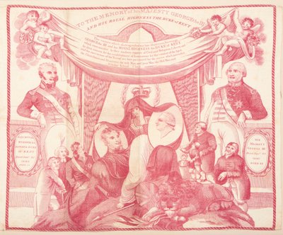 Fazzoletto commemorativo di Giorgio III e Edoardo, Duca di Kent da Unknown artist