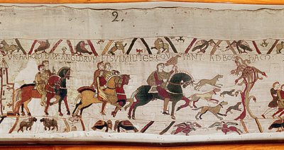 Harold viene inviato con i suoi uomini in Normandia da Edoardo il Confessore, Arazzo di Bayeux da Unknown artist