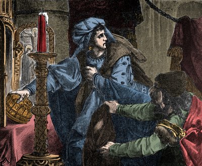 Helene Kottanner (Kottanerin, Kottannerin) (1439-1440) ruba la corona reale di Santo Stefano (Santa Corona Ungherese) nel 1440 da Unknown artist