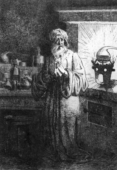 Hennig Brand o Hennig Brandt, alchimista tedesco che scopre il fosforo da Unknown artist