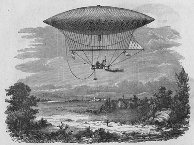 Henry Giffard testa un aerostato a vapore lungo 44 metri. In 