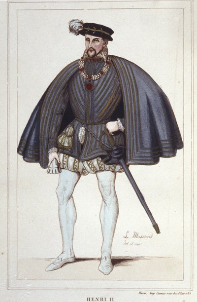 Enrico II, Re di Francia (1519 - 1559) incisione del 1830 da Unknown artist
